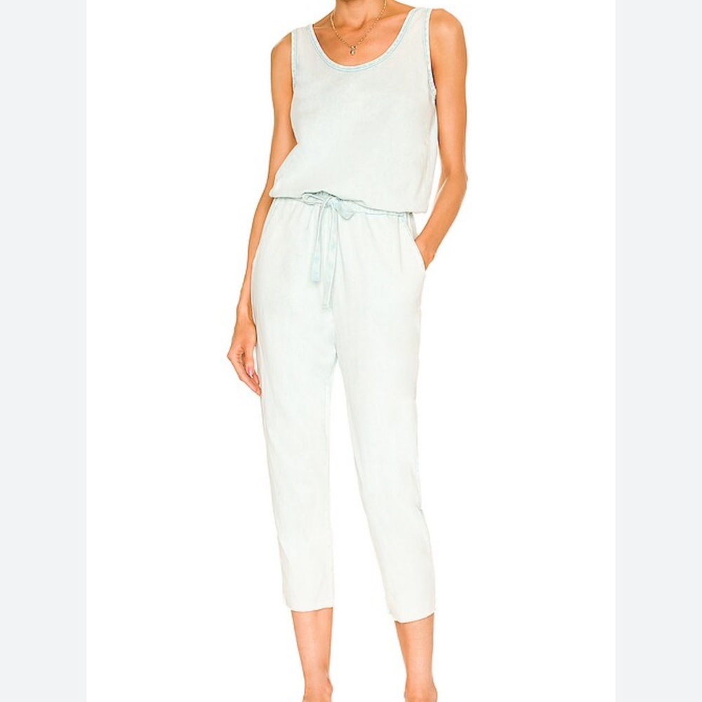 Frank & Eileen 100% cotton jumpsuit in‎ sea foam blue ladies size Large